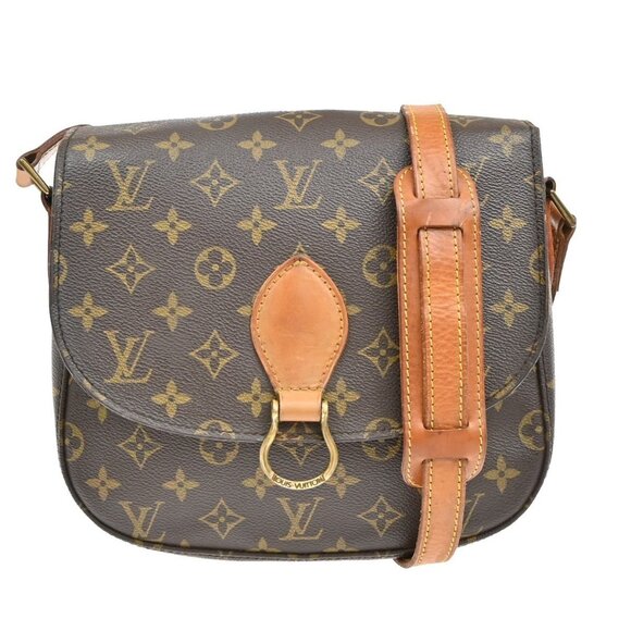LOUIS VUITTON Saint Cloud GM Shoulder Bag Monogram Leather Brown - Picture 1 of 16